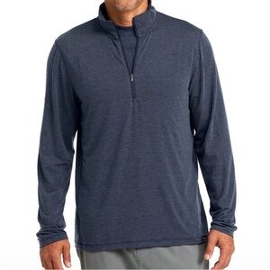 L.L. Bean Men's Blue Pullover Long Sleeve Quarter-Zip Size L Regular